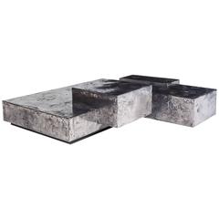 Pewter Landscape Cocktail Table, Made from Pewter on Steel