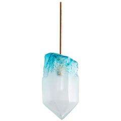 Illuminated Handblown Crystal Pendant by Jeff Zimmerman, USA, 2016 5
