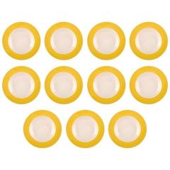 11 Deep or Soup Plates, Susanne Yellow Confetti Royal Copenhagen / Aluminia