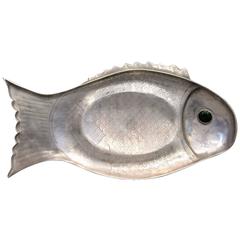 Arthur Court Aluminum Gem Stone Eye Decorative Fish Platter