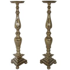 Pair of Brass Altar Candlesticks