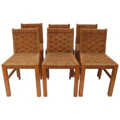 Set of Six Audoux Minet Style Dining Chairs