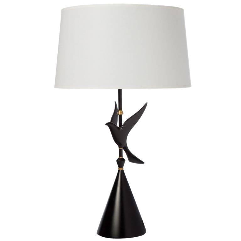 Rembrandt Anodized Aluminium Dove Lamp For Sale at 1stdibs