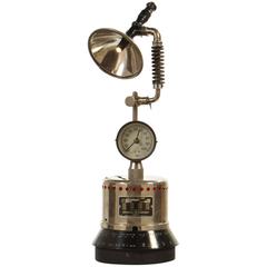 LED Industrial Desk Lamp or Table Lamp with Clock