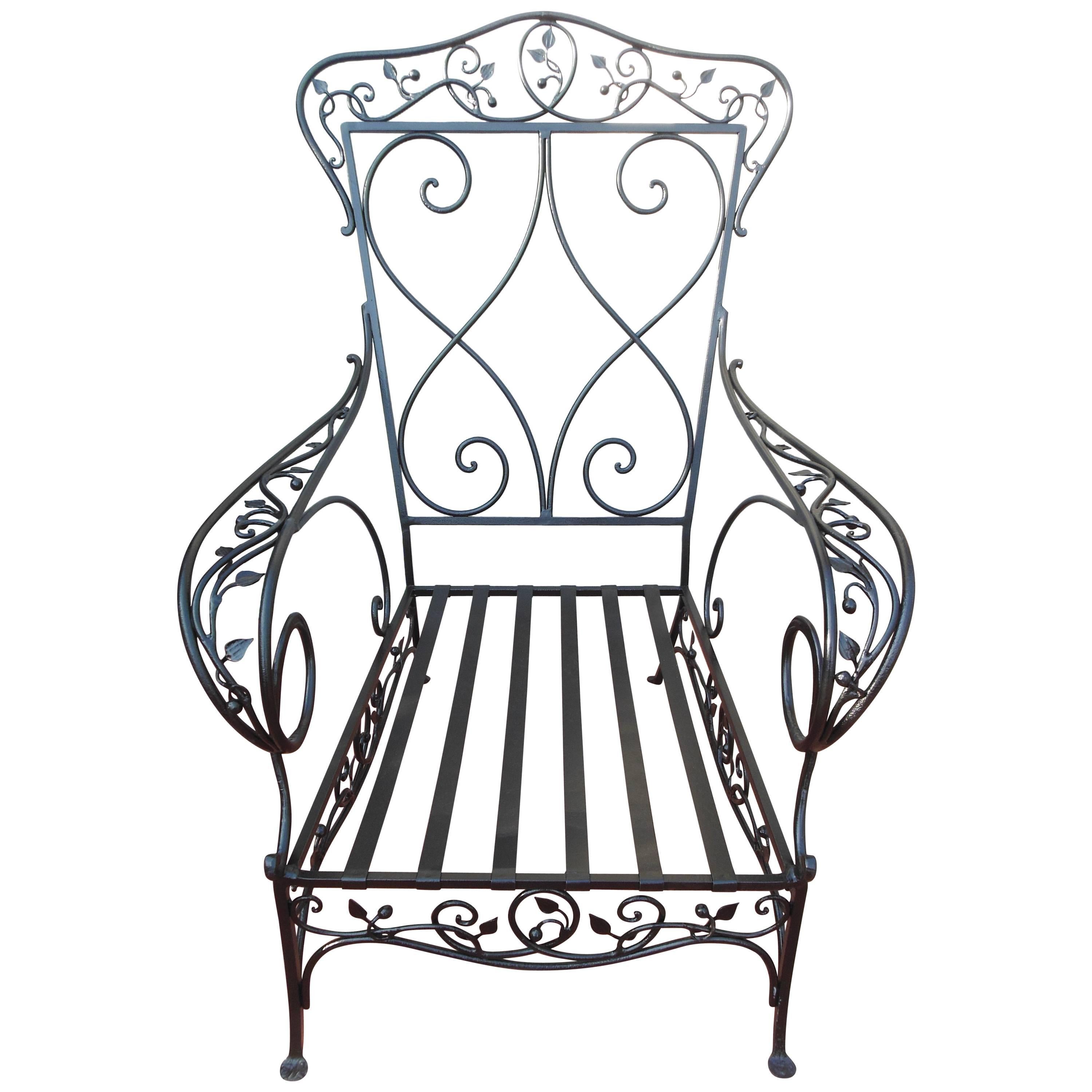 Salterini Style Wrought Iron Armchair by Florentine Craft Studio For Sale