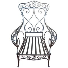 Salterini Style Wrought Iron Armchair by Florentine Craft Studio