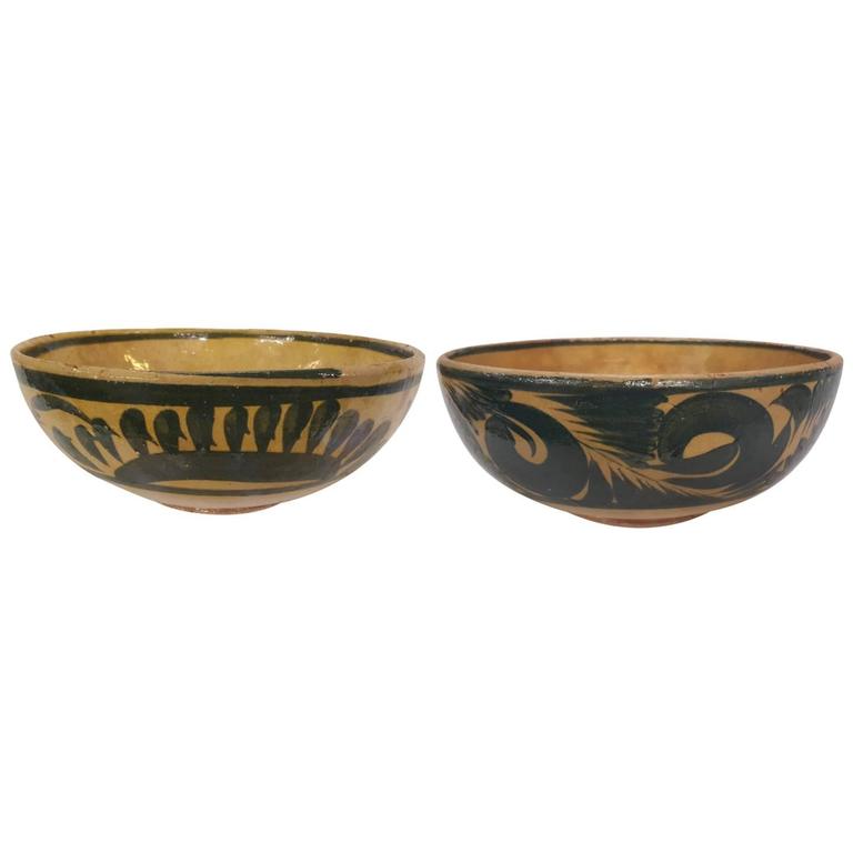 Mexican glazed-pottery bowls, ca. 1940
