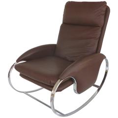1970s Guido Faleschini Chrome Rocking Chair 4