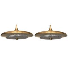 Pair of Swedish, Midcentury Pendants 12