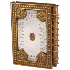 Antique 19th Century Dance Card in Mother-of-Pearl and Gilded Bronze, Palais-Royal Work