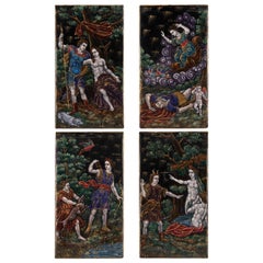 Four Samson Enamel Plates with Mythological Scenes in Renaissance Taste