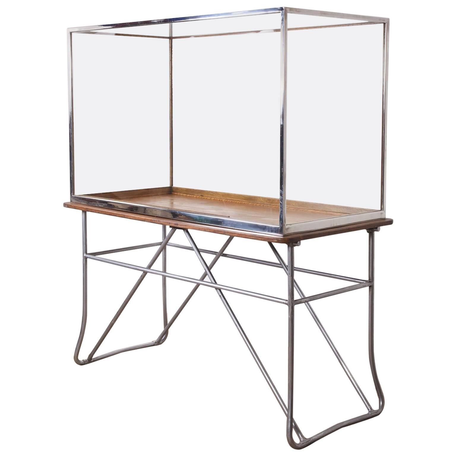 Chromed Museum Display Cabinet For Sale