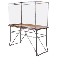 Antique Chromed Museum Display Cabinet