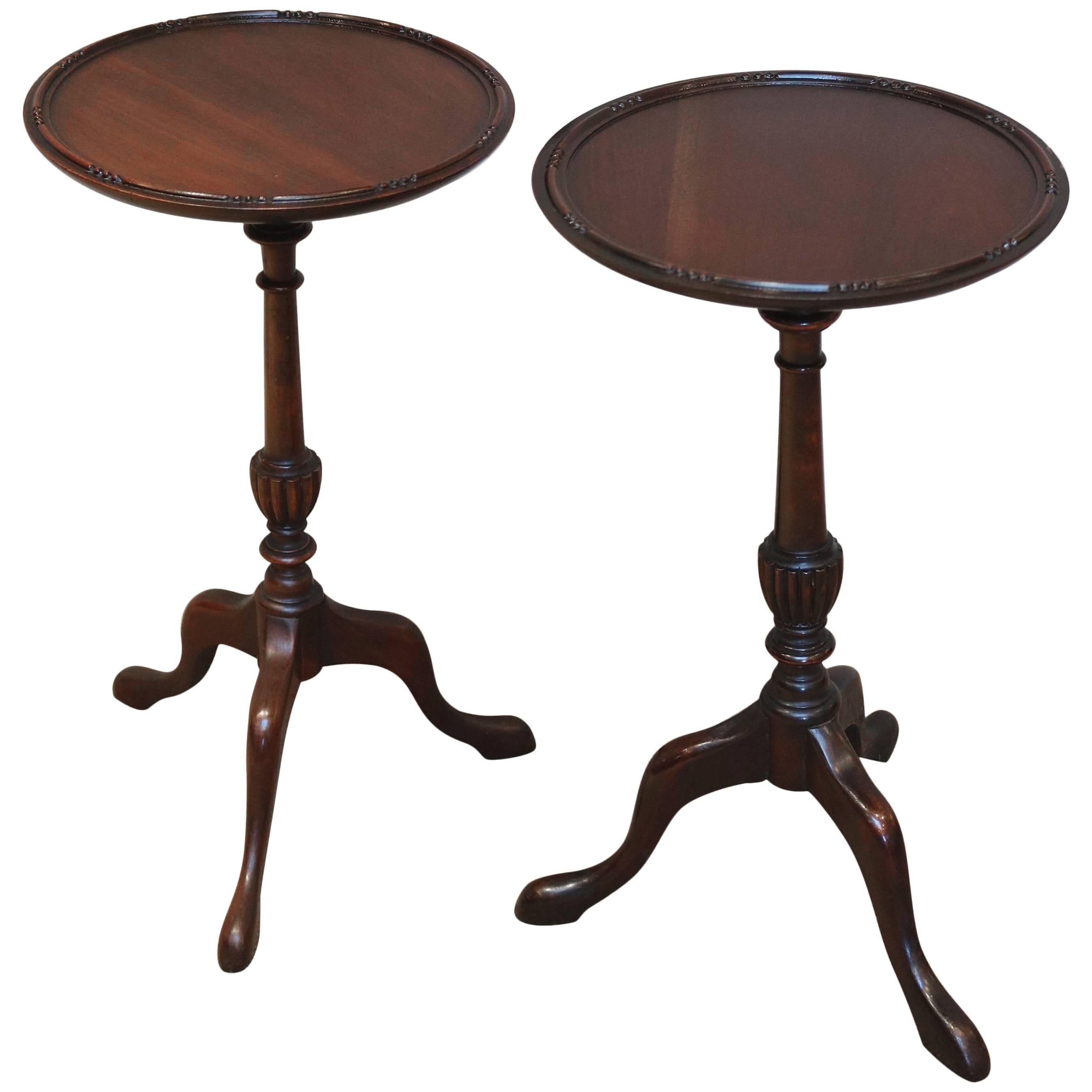 Matched Pair of Mahogany Wine Tables For Sale