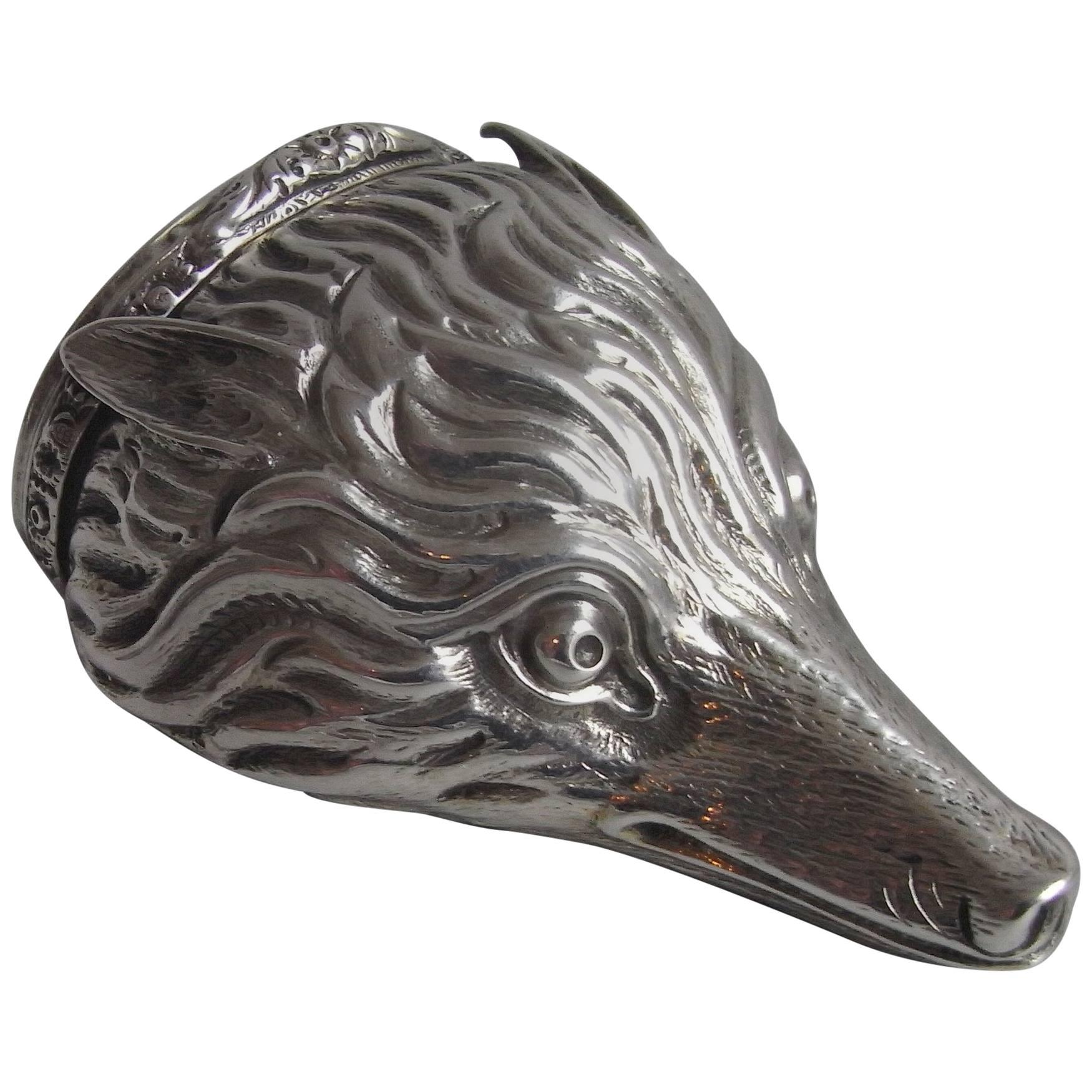 Fox Head Snuff Box Made in 1826 by the Rare Silversmiths, Tye & Kilner