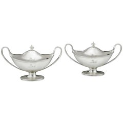 Pair of George III Sauce Tureens Made in London by Thomas Robins