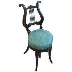 19th Century Music Chair Mahogany Simulated Rosewwod