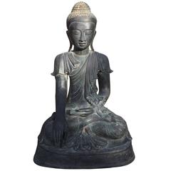 Monumental Bronze Seated Buddha with Superb Old Patina, Old Collection 11