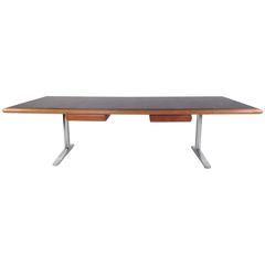 Warren Platner Leather Top Desk or Conference Table for Knoll International 12