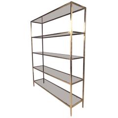 Mid-Century Brass and Tinted Glass Étagère 9