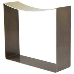 Ribbon Stool Made with Brass or Stainless Steel Body, Modern and Minimal Seating 2