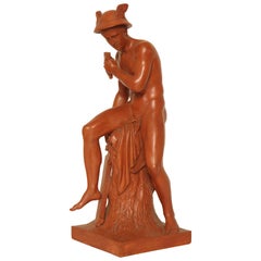 Late 19th Century Terra Cotta of Seated Mercury