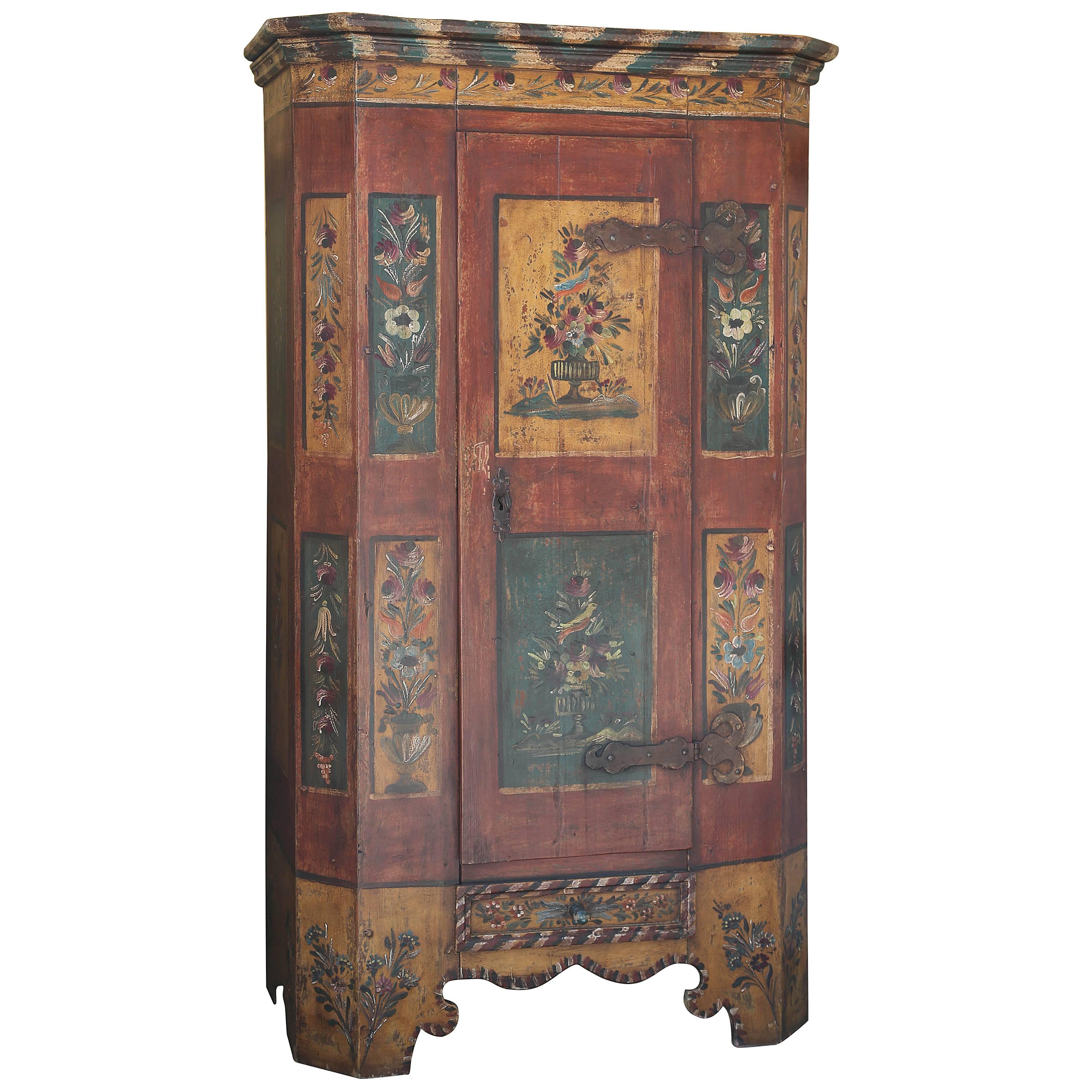 Superb 19th Century Hand-Painted Italian Armoire