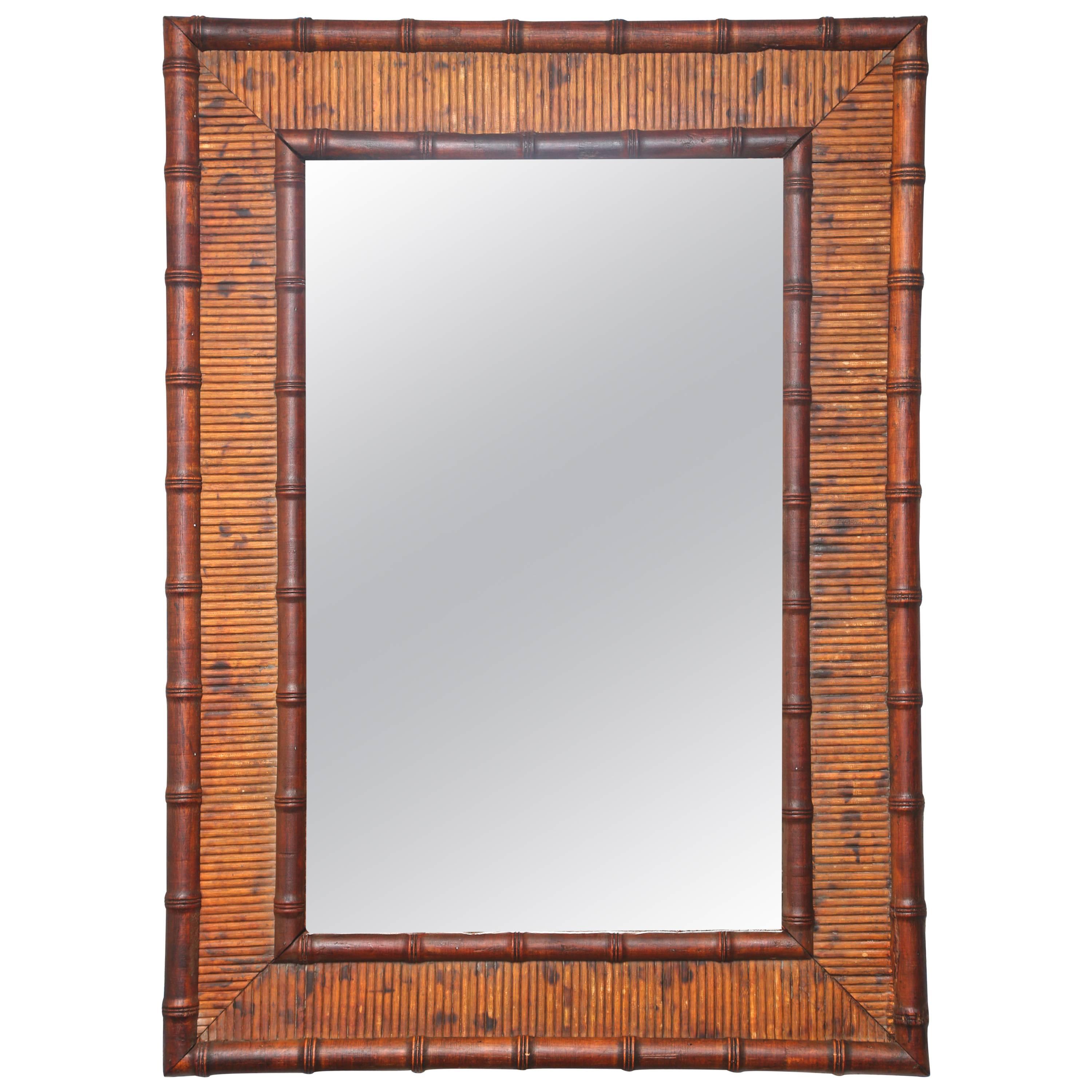 Very Sweet French Vintage Bamboo Mirror