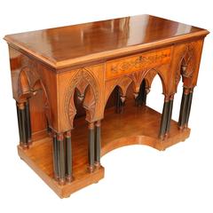 Superb 1890's Gothic Style Vanity or Console Table