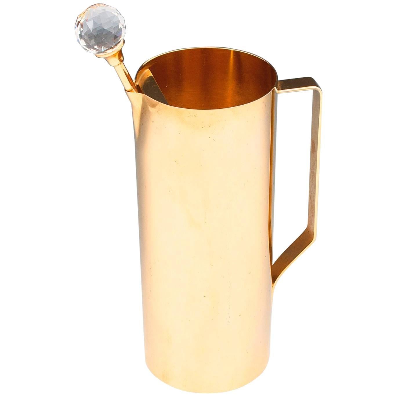 Vintage Italian Gold-plated Cocktail Pitcher by Valerio Albarello For Sale