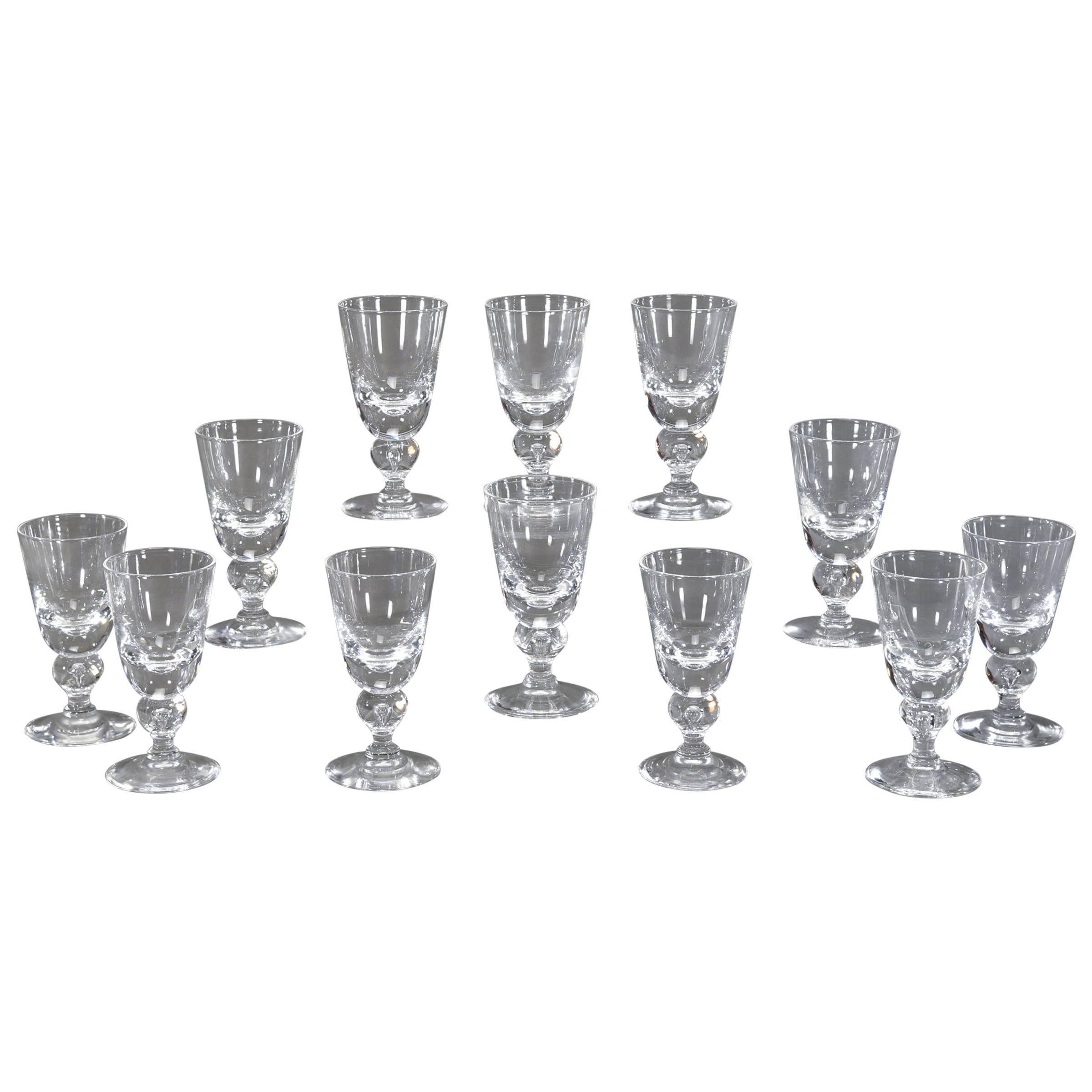 Set of 14 Steuben Baluster Crystal Water Goblets #7877