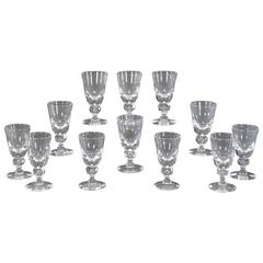 Set of 14 Steuben Baluster Crystal Water Goblets #7877