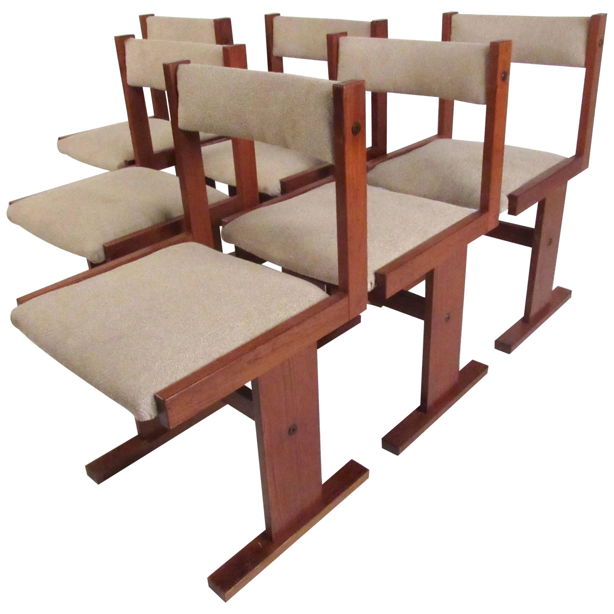 Set of Six Vintage Scandinavian Modern Teak Dining Chairs