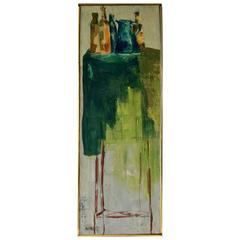 Mid-Century Modern Abstract Still Life Painting, Signed by Artist, Dated 1963 10