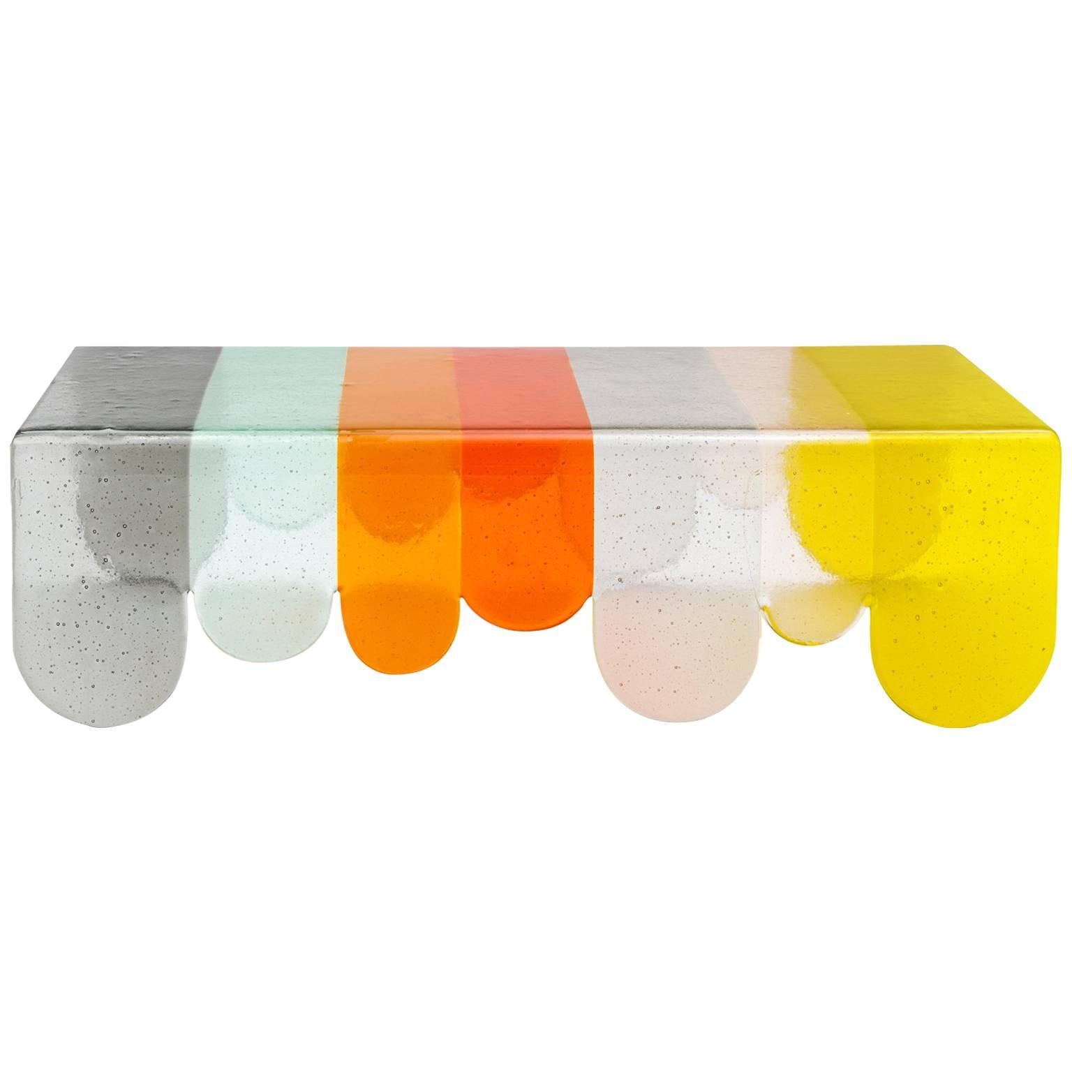 Table basse en verre de Murano coloré Lunapark