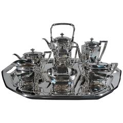 Tiffany Art Deco Sterling Silver Tea and Coffee Service on Tray 10