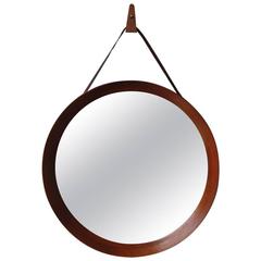 Danish 1950s Round Wall Mirror