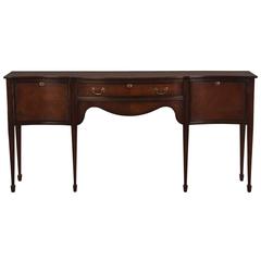 Sheraton Style Serpentine Front Mahogany Sideboard Crossbanded with Rosewood