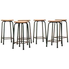 Set of Six Industrial Task Stools 5