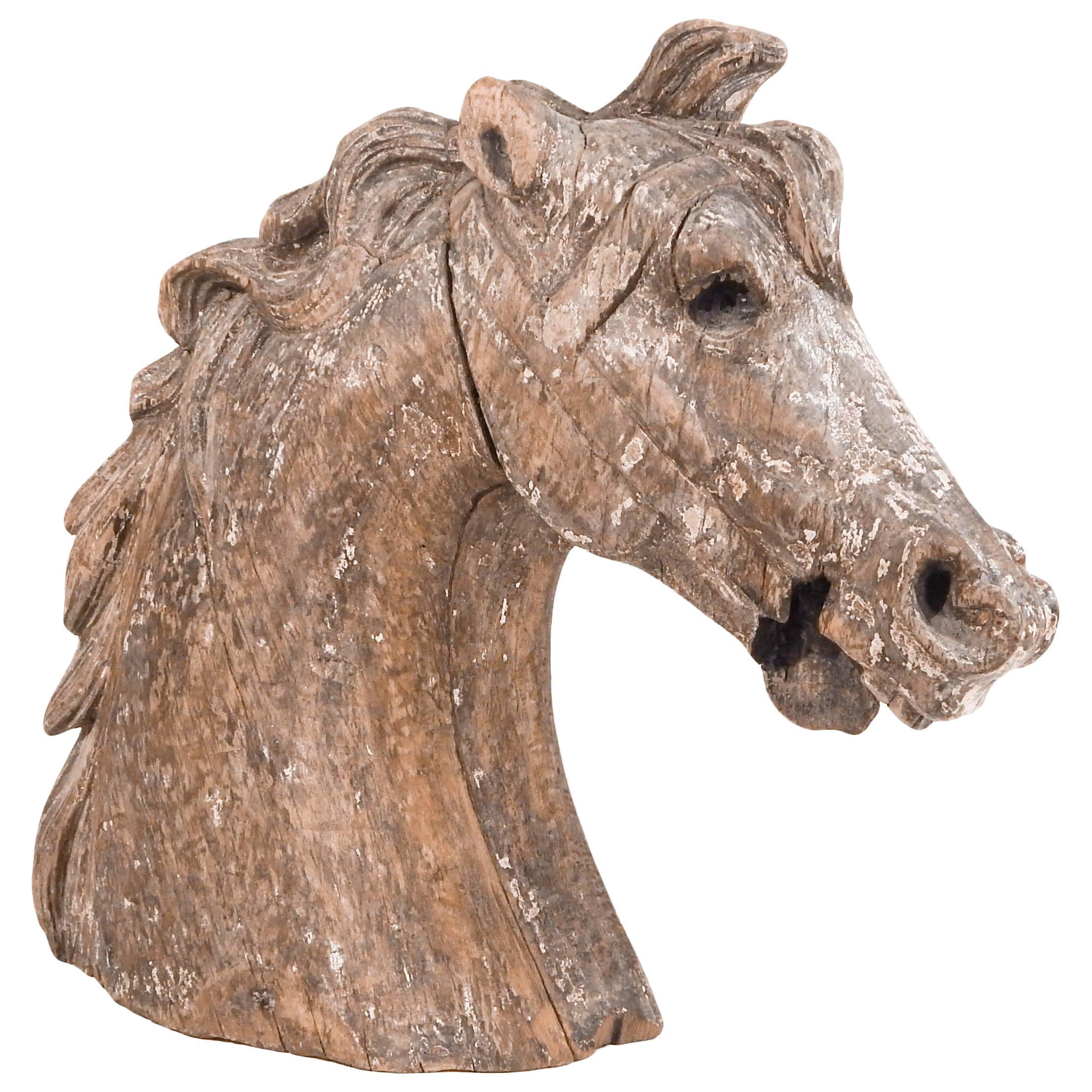 Carved Carousel Horse Head For Sale