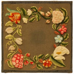 Pennsylvania Dutch Stumpwork Floral Panel, 19th Century