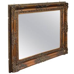 Antique Wall Mirror, Victorian, Gilt Gesso Frame, Later Plate