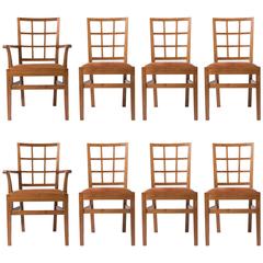 Edward Barnsley set of eight walnut dining chairs, England circa 1947
