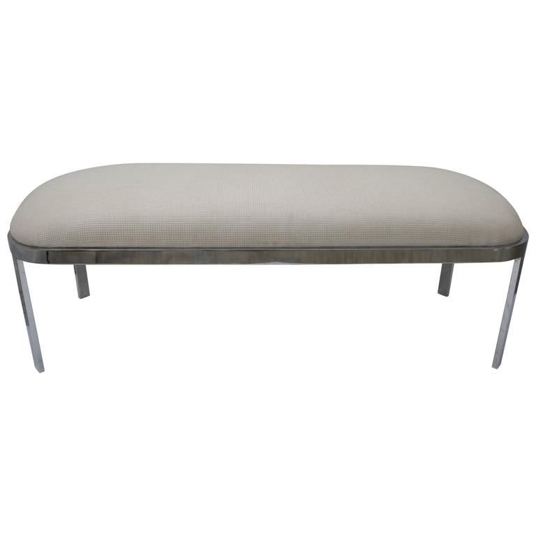 Design Institute of America Chrome Bench For Sale at 1stdibs
