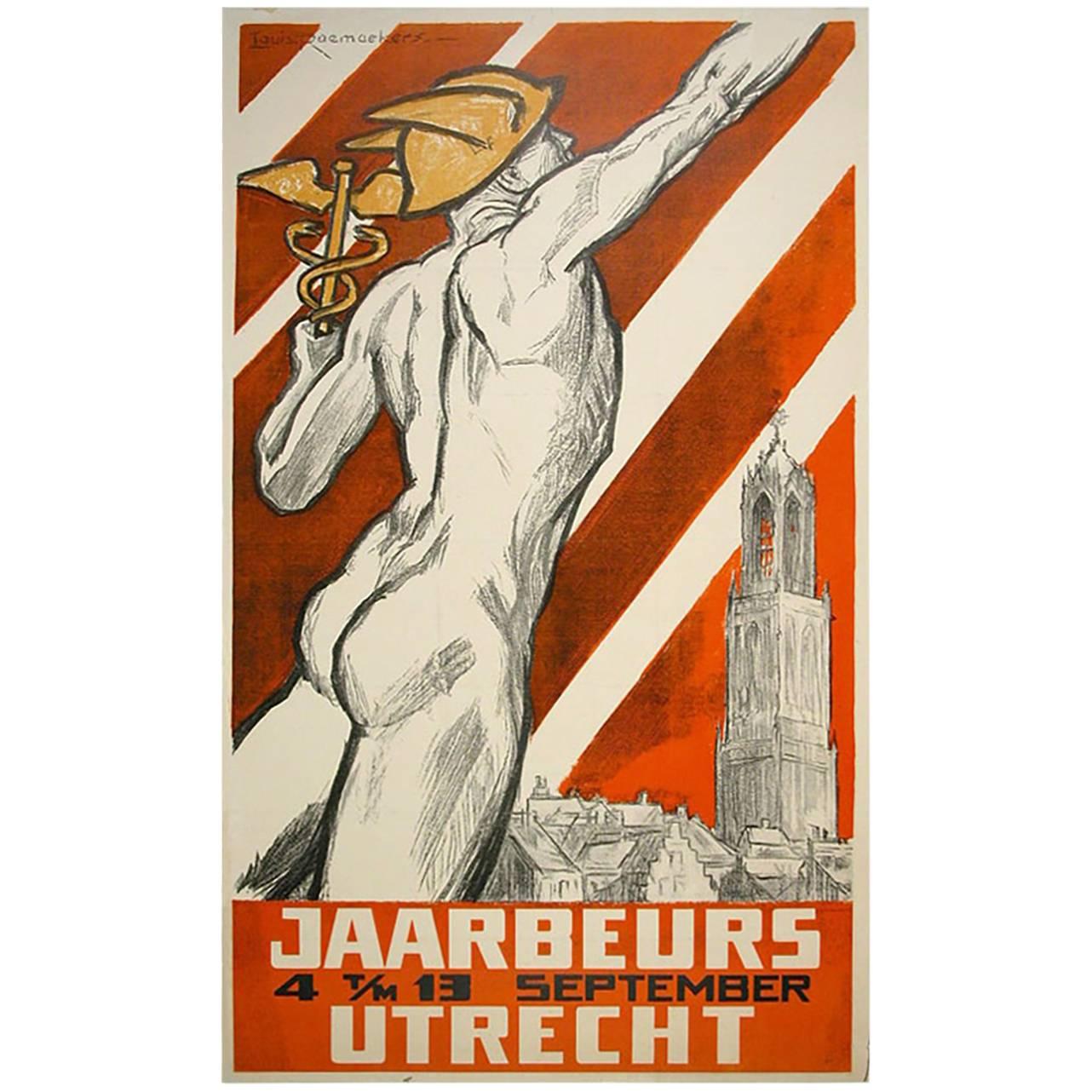 Dutch Industrial Fair Poster by Louis Raemaekers, circa 1940 For Sale