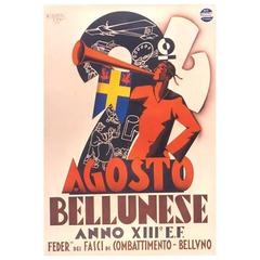 Italian Futurist Period Event Poster by Michelangelo Cignetti, circa 1935 6
