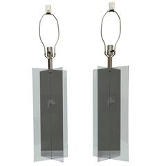 Pair of X Base Table Lamps