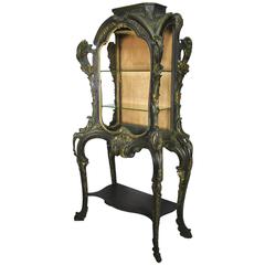 Whimsical French 19th-20th Century Art Nouveau Parcel-Gilt Wood Carved Vitrine 11