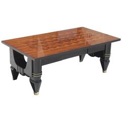 French Art Deco Exotic Macassar Ebony Coffee or Cocktail Table, circa 1940s