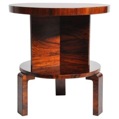 Art Deco Runder Tisch mit Regal